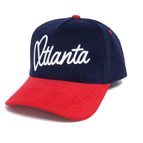 Heart of The City - Corduroy Snapback Hat (Navy/Red/White)