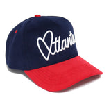 Heart of The City - Corduroy Snapback Hat (Navy/Red/White)