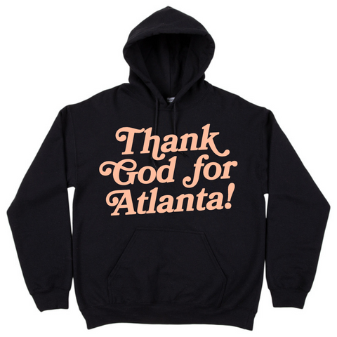 THANK GOD FOR ATLANTA - LOGO HOODIE (BLACK/PEACH)