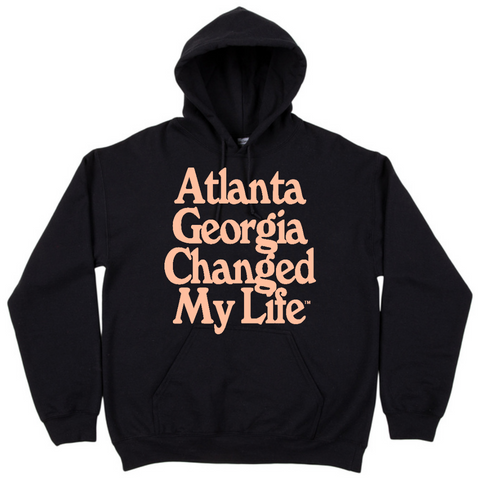 ATLANTA GEORGIA CHANGED MY LIFE - LOGO HOODIE (BLACK/PEACH)